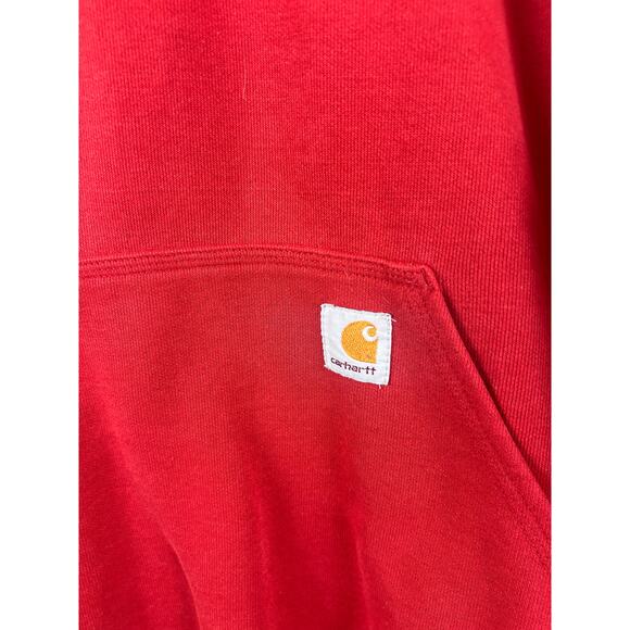 Carhartt Original Fit Red Pullover Hoodie Sweatshirt Size Large - Picture 6 of 12